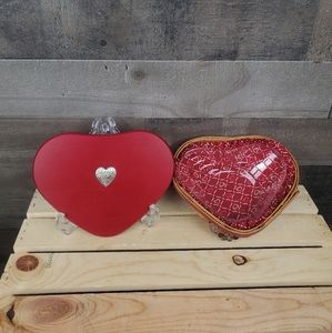 Longaberger 2009 Sweetheart Heart Tender Basket Combo With Lid